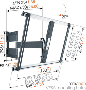 Vogels Thin 545 ExtraThin Full-Motion TV Wall Mount Black (40 - 65 inch)