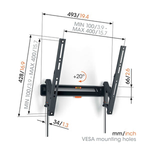 Vogels TVM 3415 Tilting TV Wall Mount – 32 to 65″ (Each)