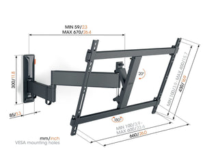 Vogels TVM 3645 TV (40-77") Double Arm Wall Bracket, White